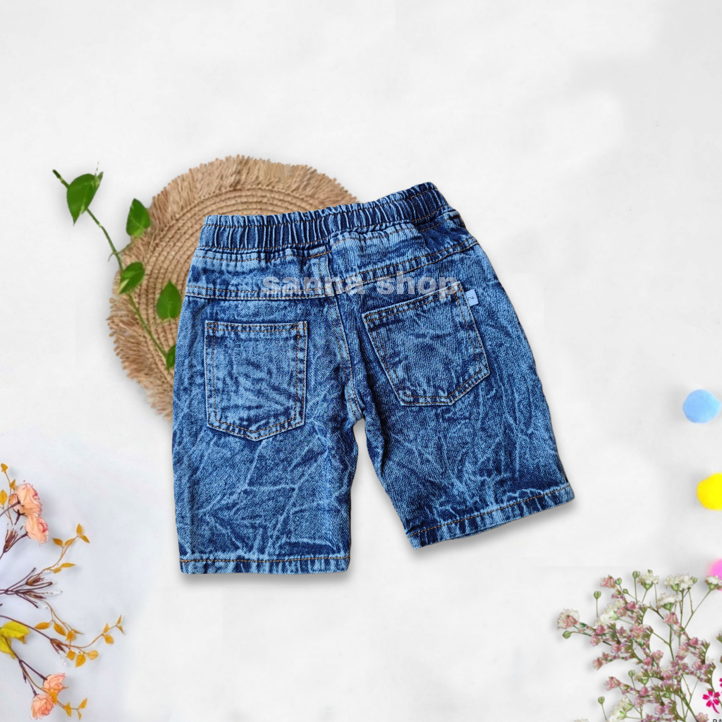 Celana Jeans Pendek Sobek-sobek Anak Laki-laki - Denim Ripped Snowash Anak Cowok Terbaru