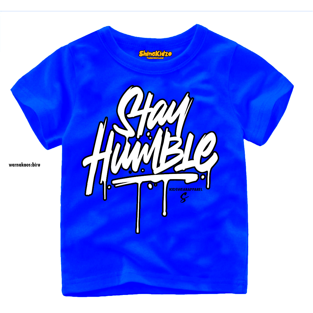 Baju Kaos Distro Anak StayHumble // Warna Biru