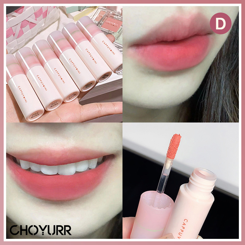 【COD】Cappuvini Lip Tint Spring Matte Velvet Lip Glaze Tahan Lama Dan Tahan Air Long Lasting -CH