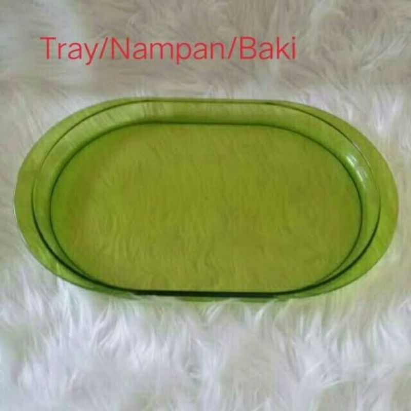Tray watercolor nampan kristal Tupperware