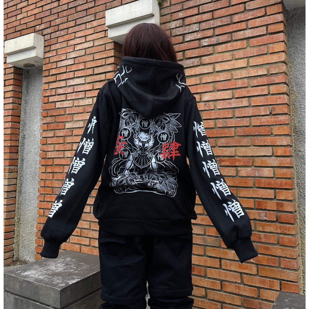 Hoodie Zohakuten Black Anime Manga Demon Slayer Premium Unisex