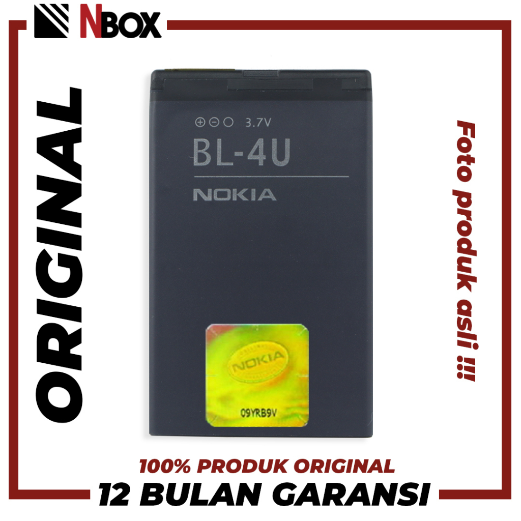 [GARANSI 100% ORIGINAL] Baterai  Nokia Asha 210 / 300 / 305 / 301 / 311 / E66  / BL 4U Batrai Batere