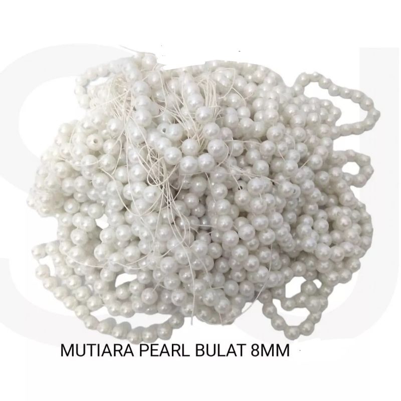 Mote / Manik Mutiara 8mm Putih 1 pon (450 gr)