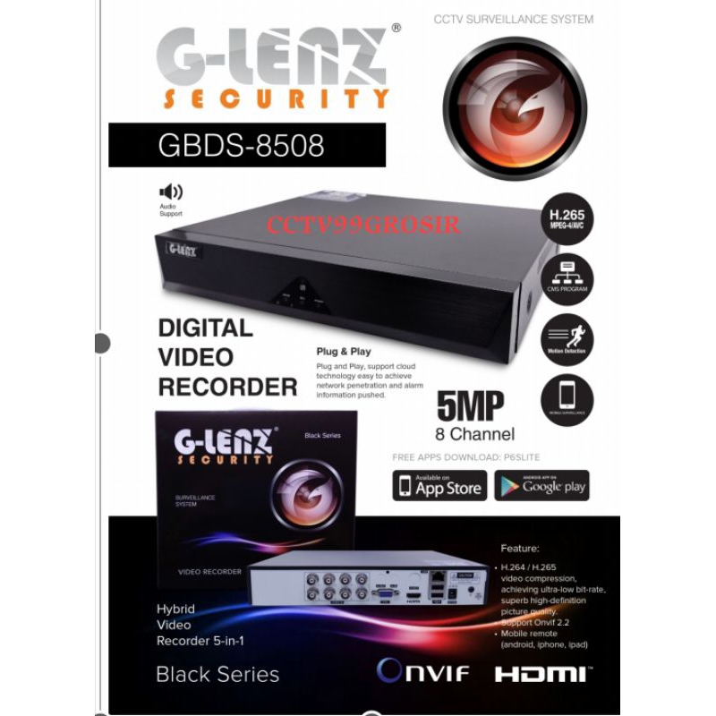 GLENZ CCTV DVR 8CH 5MP - GBDS 8508 (5MP)