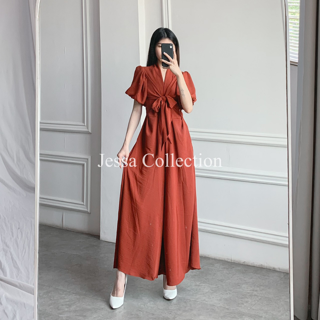 Premium Winda Ribbon Jumpsuit TH 498 CEY AIRFLOW