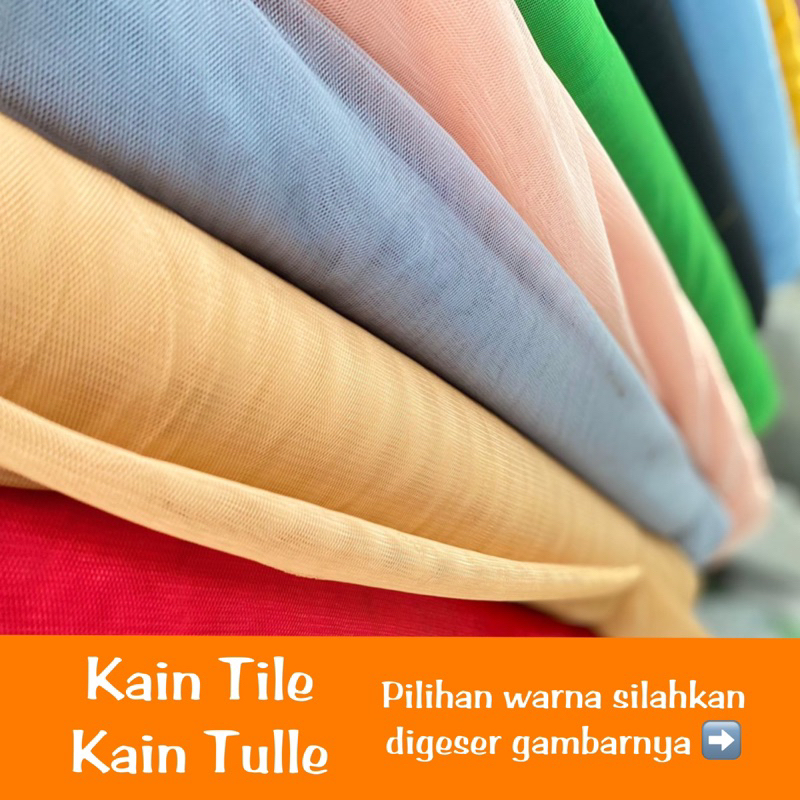 Kain tile tille tulle tule halus lembut soft 150cm X 50cm