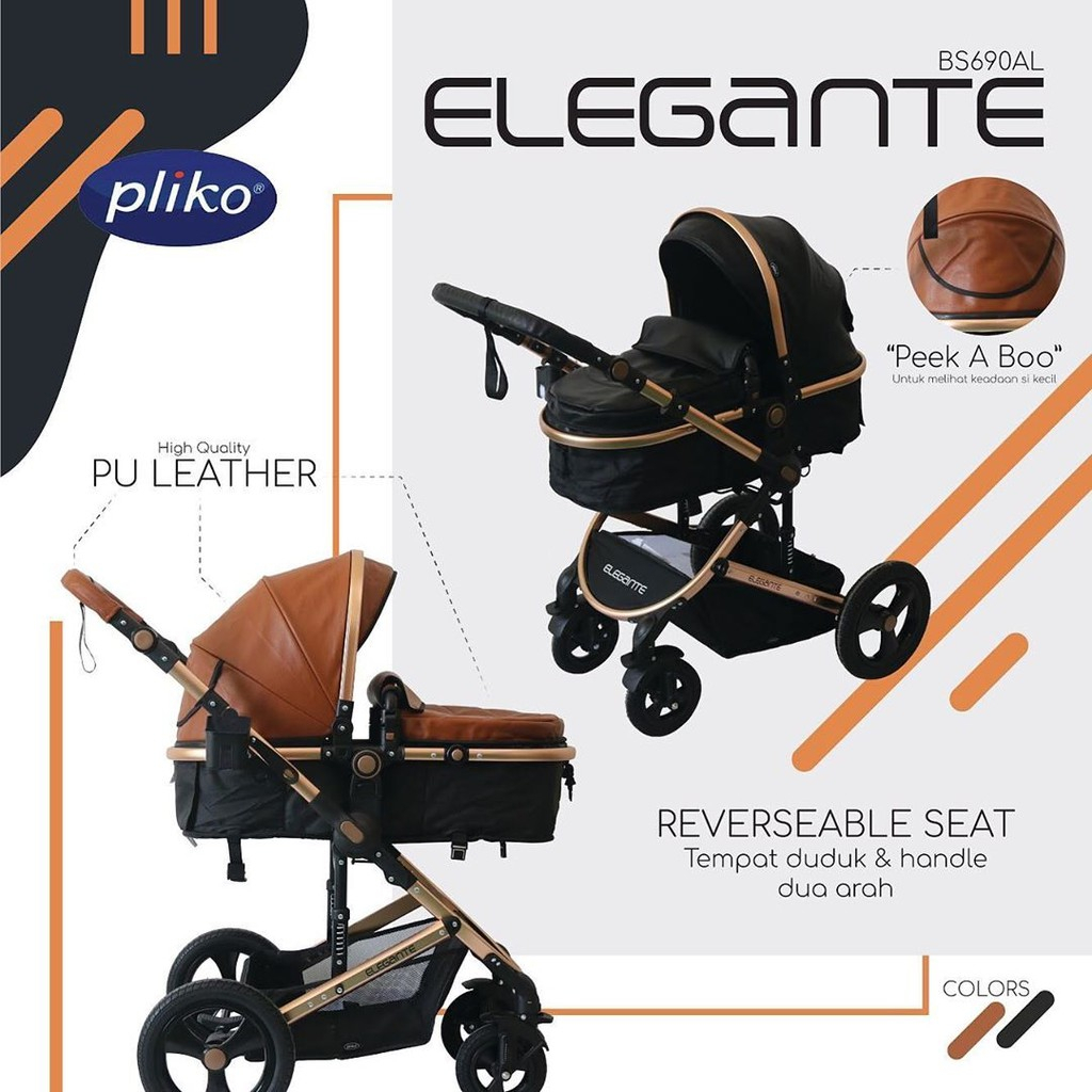 Stroller Pliko Elegante B/S 690AL Reversible Seat / Kereta Sorong Dua Arah