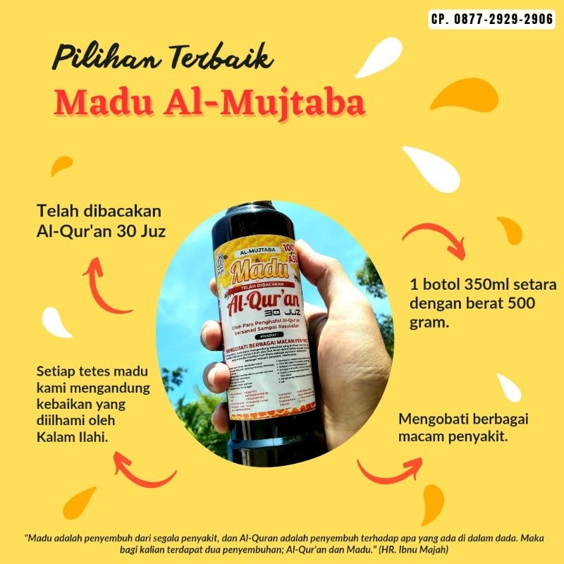 

PROMO !!! MADU MURNI TELAH DIBACAKAN AL-QURAN; MADU ASLI, SEHAT JIWA DAN RAGA