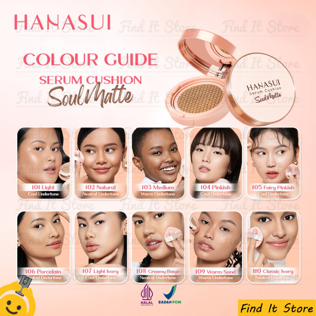 Hanasui Serum Cushion Soulmatte | Foundation | Matte Finish | Hybrid Makeup | BPOM HALAL