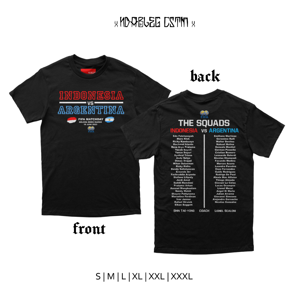 kaos indonesia vs argentina combed 24s