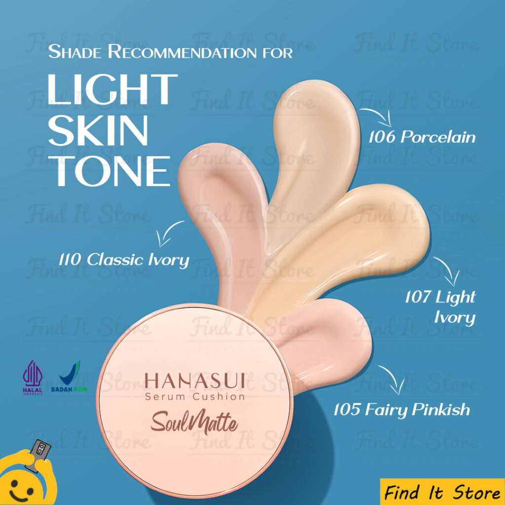 Hanasui Serum Cushion Soulmatte | Foundation | Matte Finish | Hybrid Makeup | BPOM HALAL