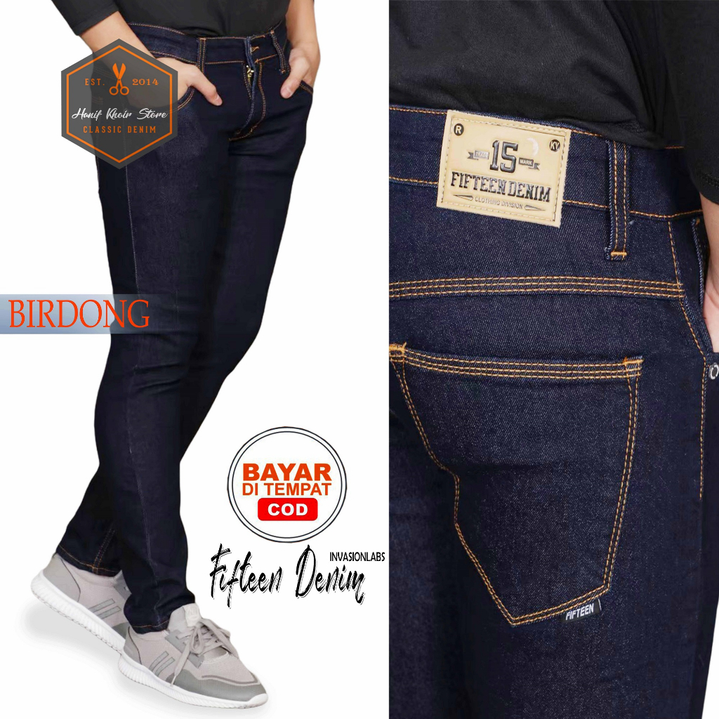 CELANA JEANS TERLARIS pria/cowo/cowok MURAH dan GROSIR FIFTEEN DENIM BIRDONG