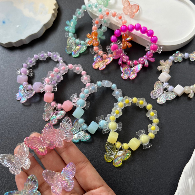 GELANG KUPU-KUPU HADIAH UNTUK ANAK | GELANG CINCIN ANAK LIONTIN KUPU-KUPU