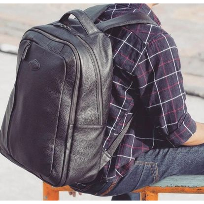 BNR013 Bion Leather Tas Ransel Pria Big Size Kulit Sapi Asli Tas Gendong Slot Laptop