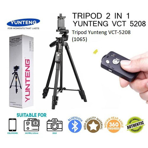 TRIPOD KAMERA DSLR UNTENG TRIPOT HP DAN KAMERA CANON PAKAI REMOT TONGSIS HANDPHONE BLUETOOTH JS110