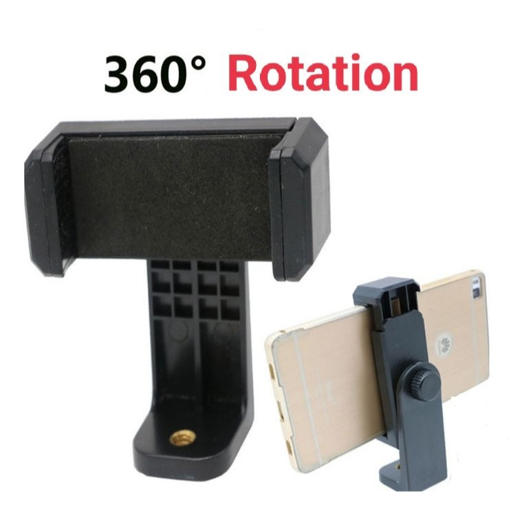 CLAMP HOLDER 360 Rotation Jepit HP U Kepala Tripod Konten