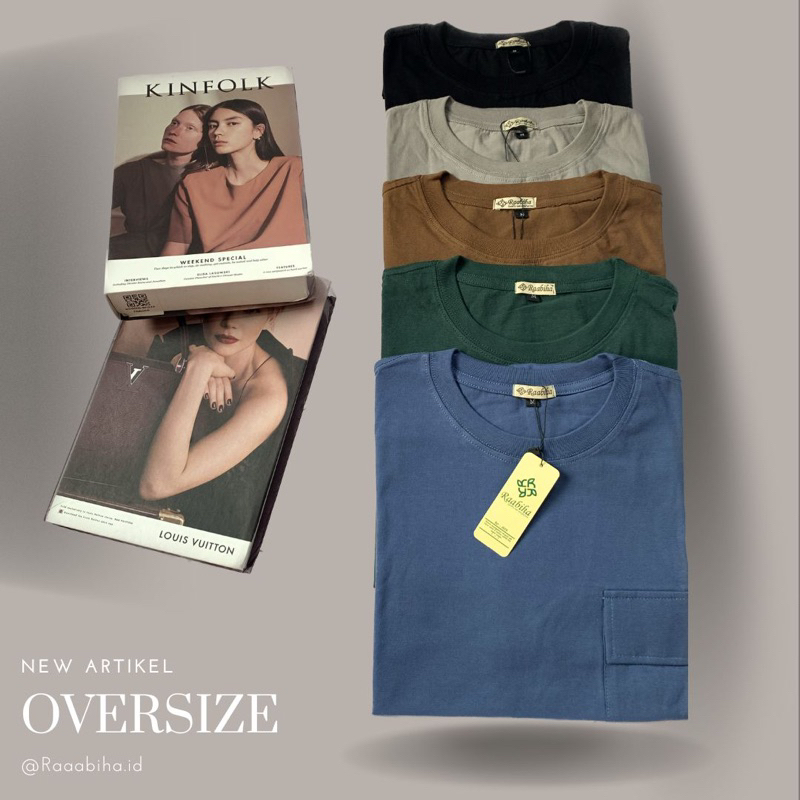 RAABIHA | Kenzie Oversize  Couple Pocket Polos | Kaos couple | Oversize Unisex | Kaos Polos Oversize