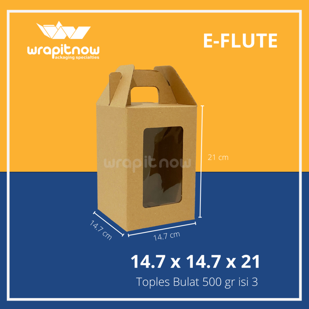 

GABLE BOX EFLUTE 14x14x14 BOX EFLUTE 14x14x21 Gable Box Toples 500 gram Dus Jinjing Dus Mika