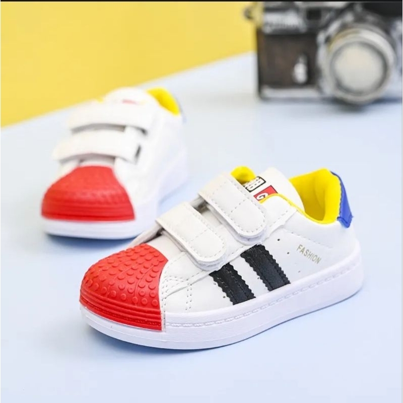 LittleShoes Sepatu Sneaker Anak Laki Laki BLOCK SNEAKER Sepatu Anak Model Strap Size 21-32