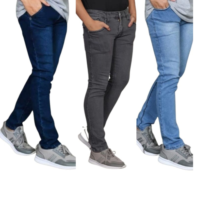 Celana panjang jeans pria pensil skinny slimfit bahan melar street / Celana jeans pria premium