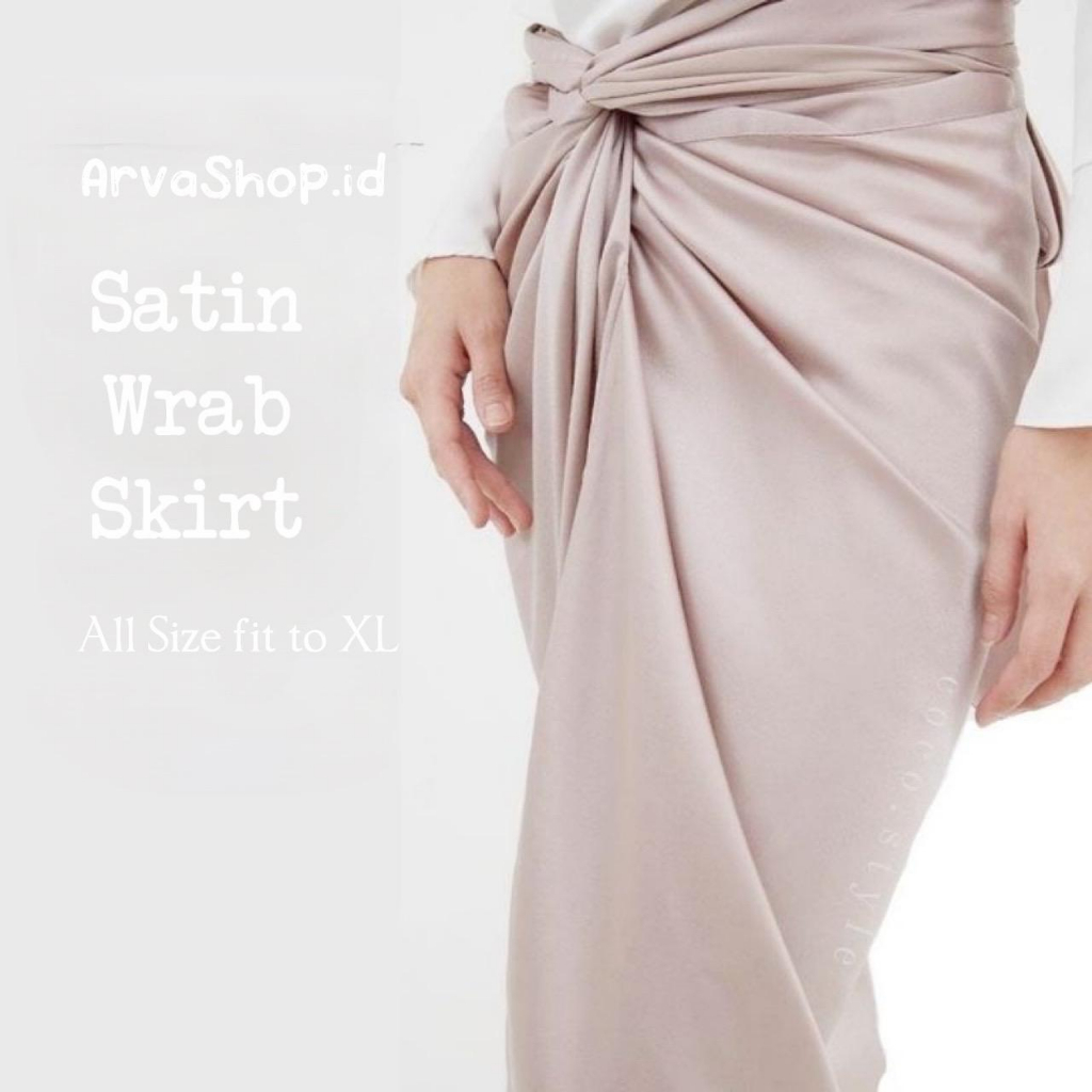 Satin Wrap Skirt | Rok Lilit Satin_ArvaShop.id