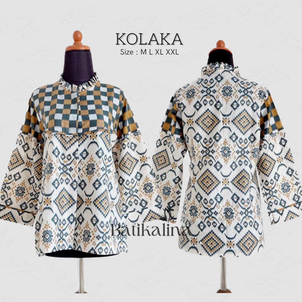 Baju Batik Wanita Modern Atasan Blouse Batik Kerja Kantor Wanita Seragam Batik M L XL XXL