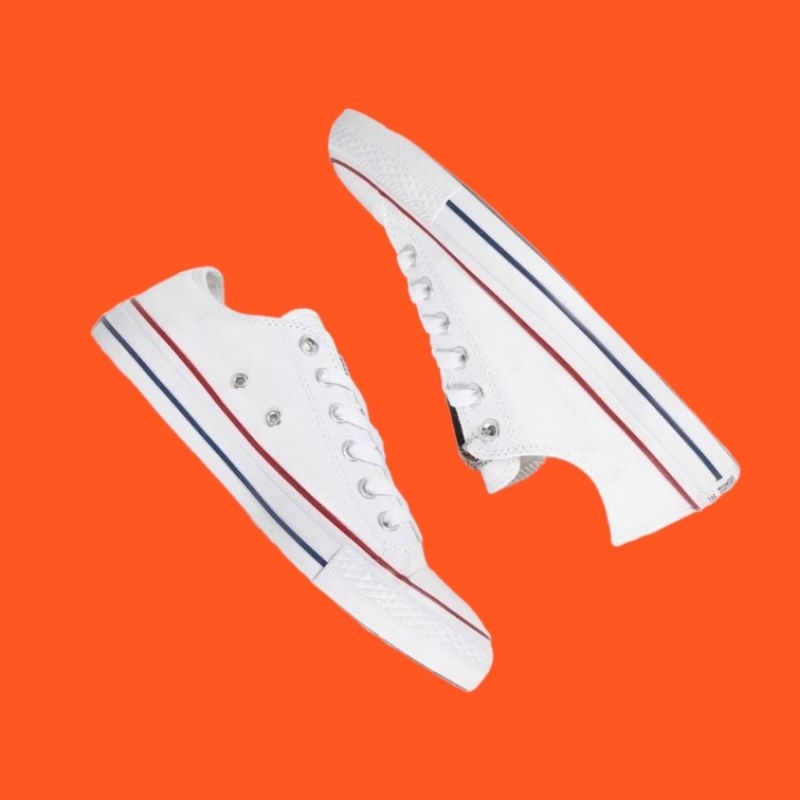 [BISA COD] CONVERSE CLASSIC WHITE RED BLUE IMPORT