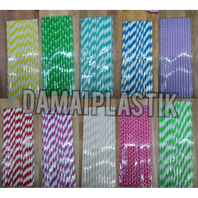 Sedotan Kertas Paper Straws isi 25pcs Sedotan Ramah Lingkungan