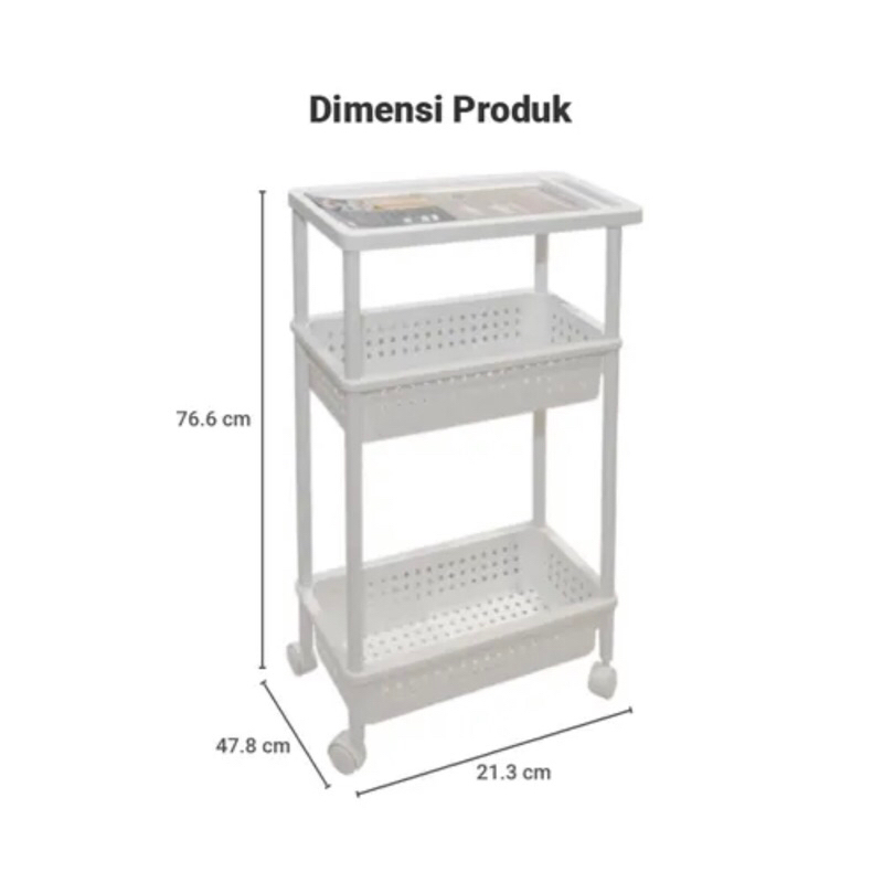 MASTERSPACE RAK PLASTIK SERBAGUNA 3 &amp; 4 TINGKAT PUTIH/ACE MULTIPURPOSE RACK 4 LAYER/RAK TROLY SUSUN