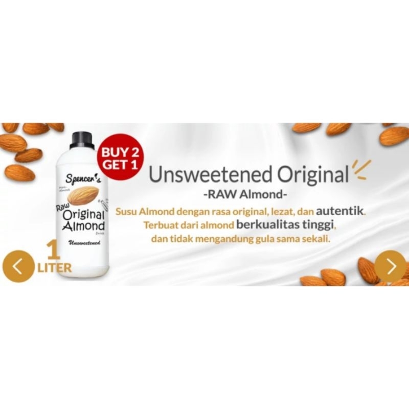 

Spencer's Almond Milk- Unsweetened Original Raw Almond