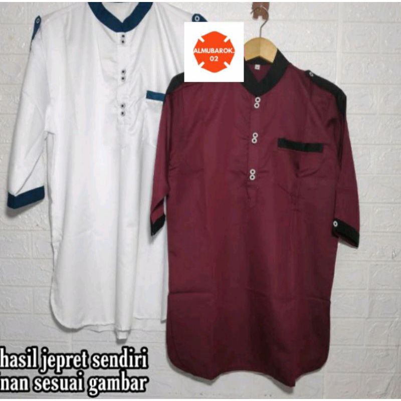 Baju Koko kurta pria dewasa lengan 3/4 Qurta Agam long save kurta reglan kurta Zipper terbaru