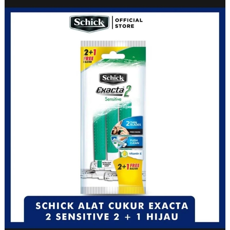 schick exacta2 isi 3pcs/cukuran premium schick hijau isi 3