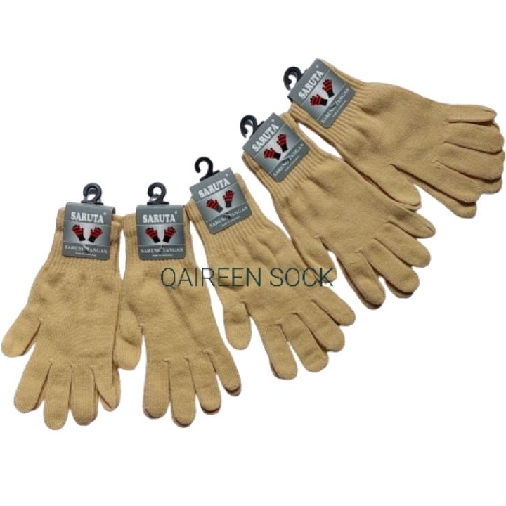 1PASANG SARUNG TANGAN RAJUT.FUL POLOS KREAM.PRIA/wanita DEWASA