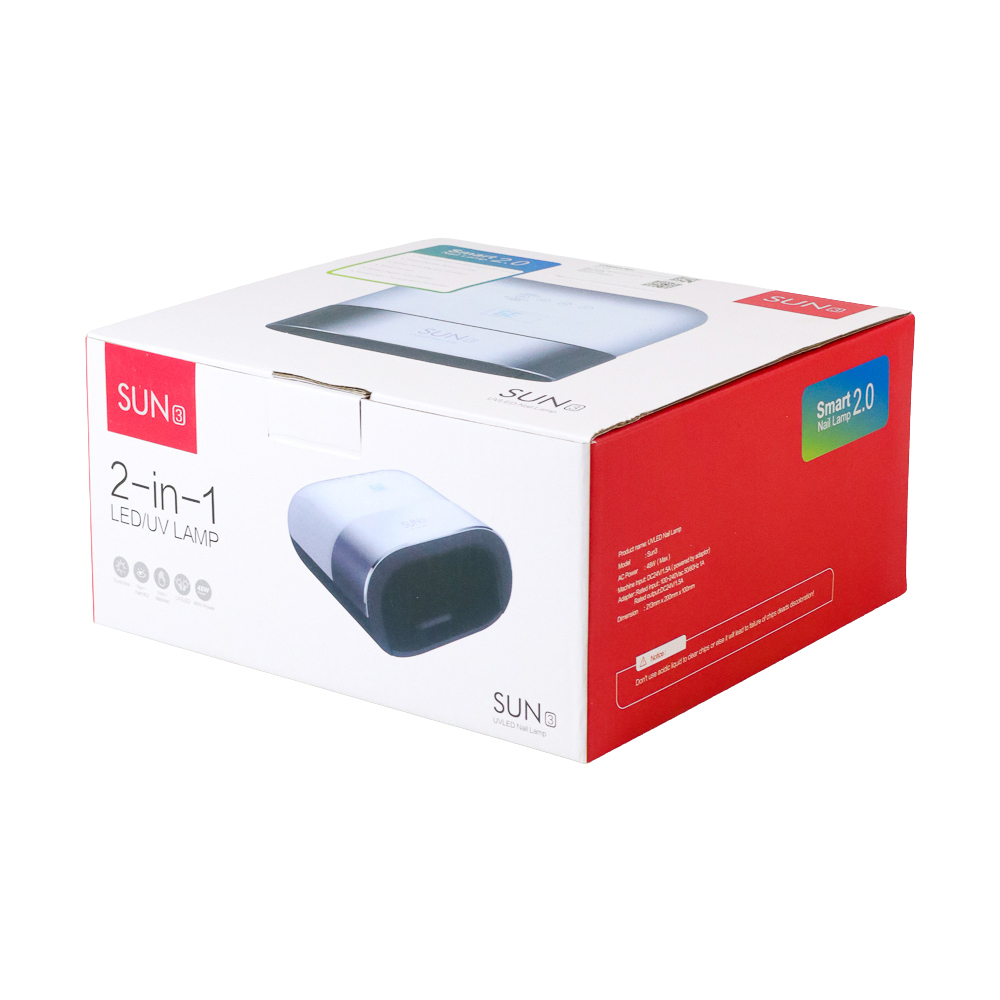 Pengering Kutek Gel Double Speed High Qualty UV LED Pengering kutek kuku Gel SUN3 Nail Dryer 48W with Time Memory sensor and Double-Speed Curing Pengering Kutek Kuku Smart Nail Lamp LED Light Gel Manicure - Sun3