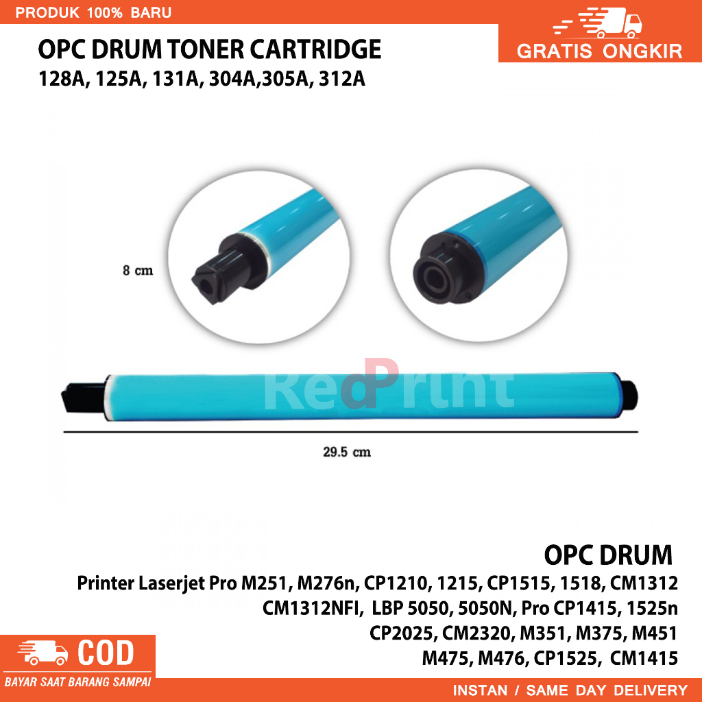 OPC Drum Toner Cartridge Printer Color Laserjet Pro M251, M276n, CP1210, CP1215, CP1515, 1518, CM1312, CM1312NFI,  LBP 5050, 5050N, Pro CP1415, 1525n  CP2025, CM2320, M351, M375, M451 ,M475, M476, CP1525,  CM1415