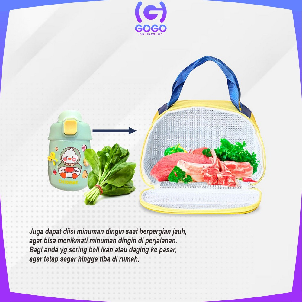 GOGO-T46 Tas Lunch Box Makan Siang Cooler Bag Karakter Mobil Tahan Panas Portable / Tas Bekal Lunch Bag Tas Tempat Bekal Organizer bag