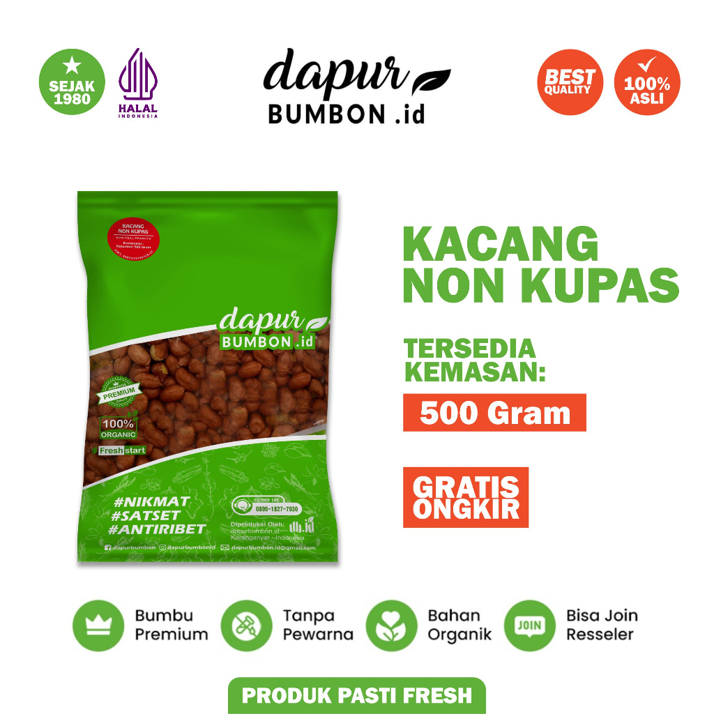 

Kacang Tanah Non Kupas 500 Gram Plastik Unpeeled Peanuts 100% Original Kualitas Super Tanpa Campuran Asli Berkualitas