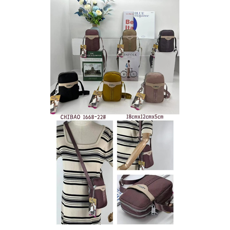 CB1668-22 TAS SELEMPANG WANITA IMPORT CHIBAO 2in1 JINJING DAN SELEMPANG