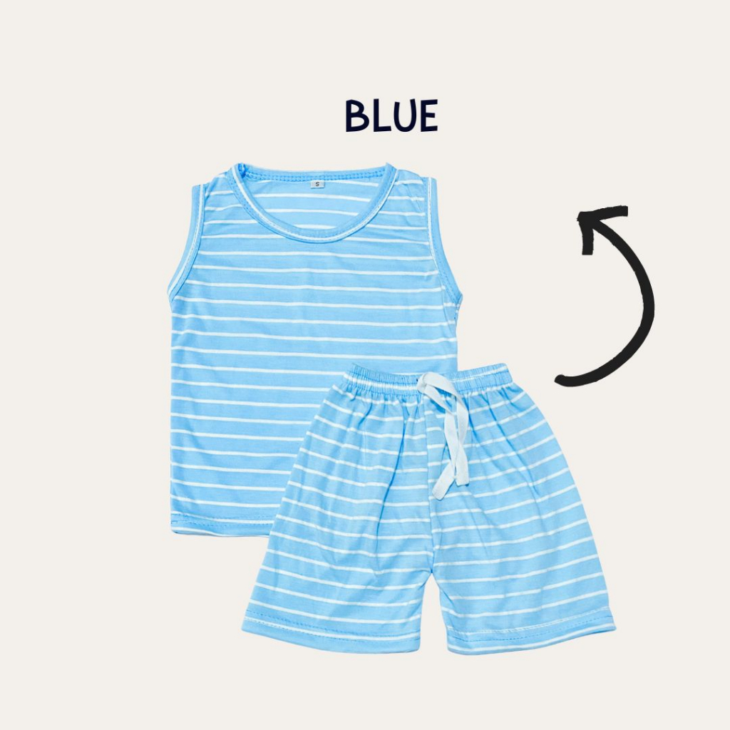 BabynKids - SETELAN BAJU TIDUR SINGLET ANAK COWOK/SETELAN ANAK SINGLET SALUR PRINTING UNISEX