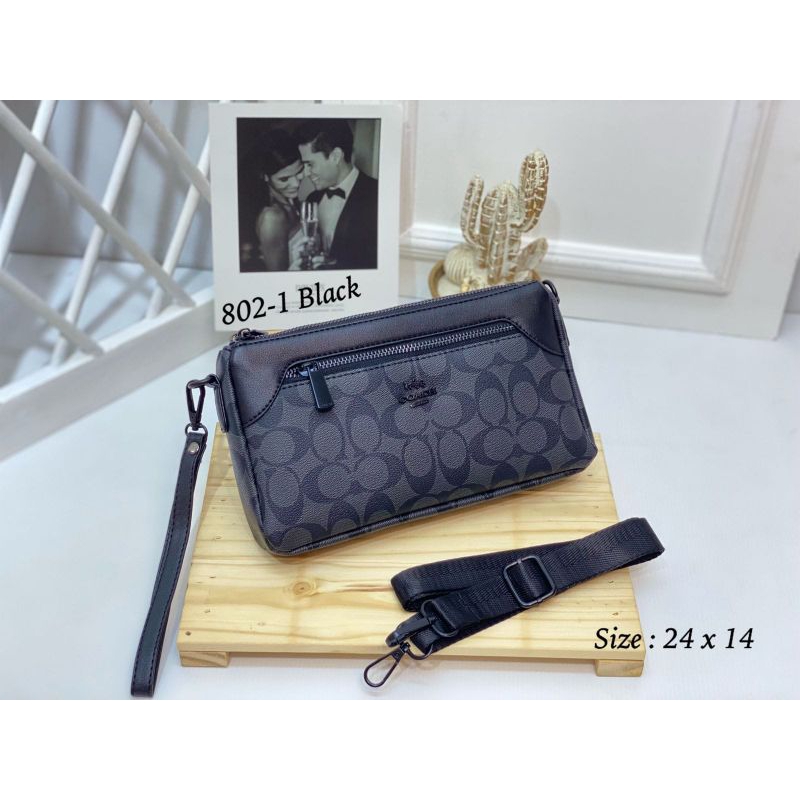 Handbag Pria Dan Wanita 2 Resleting Kode 802 Import