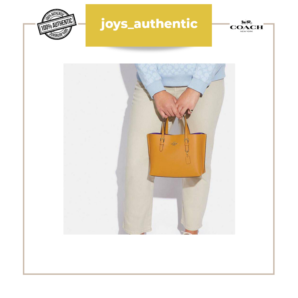 Tas Wanita Coach Mollie 25 Satchel Kuning Yellow Mustard Interior Ungu Purple Woman Bag Authentic Or