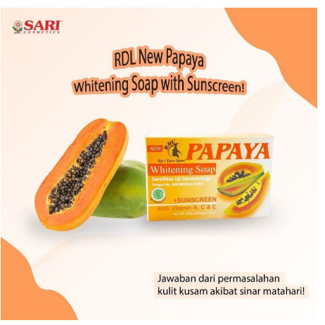 Sari Cosmetics - Sabun Papaya RDL Original extract Carica pepaya whitening BPOM