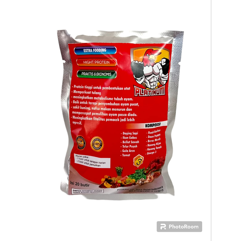 Jamu Ayam RED PLATINUM 20 BUTIR - ayam pucat, sakit kuning