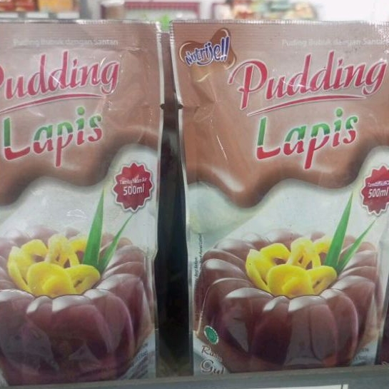 

pudding lapis Nutrijell gula jawa