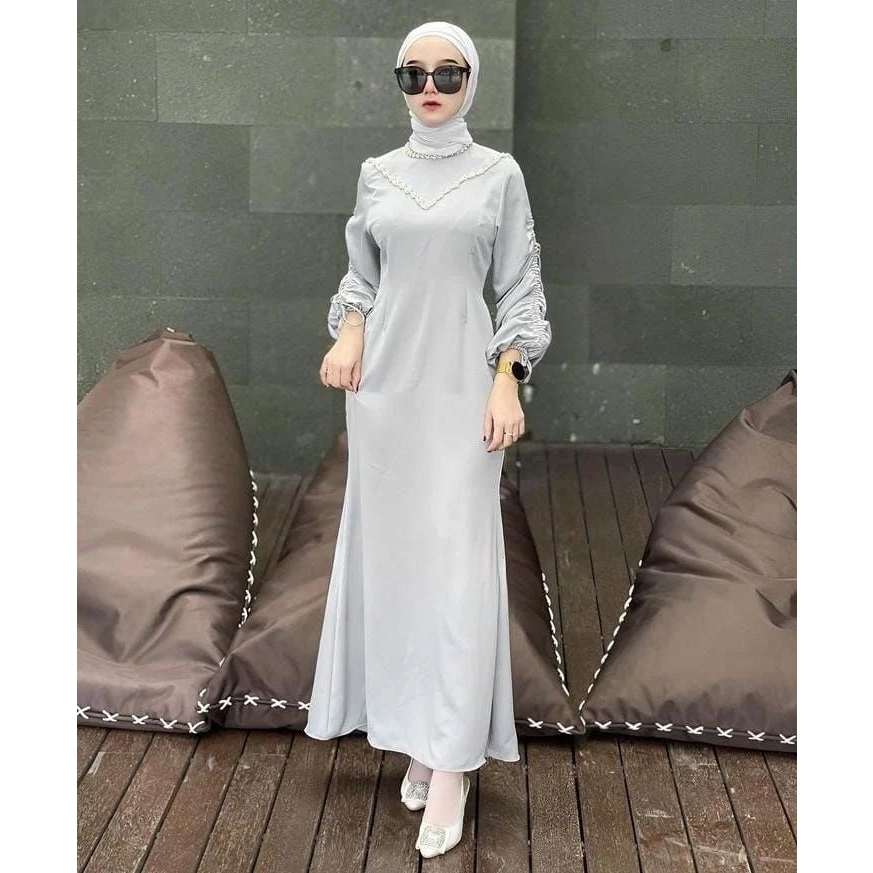 Baju Dress Wanita Terbagus 2023 Jasmine Dress Maxmara Premium Dress Muslim Polos Aplikasi Payet Fasshion Wanita Muslimah Gaun Pesta Simple Elegant