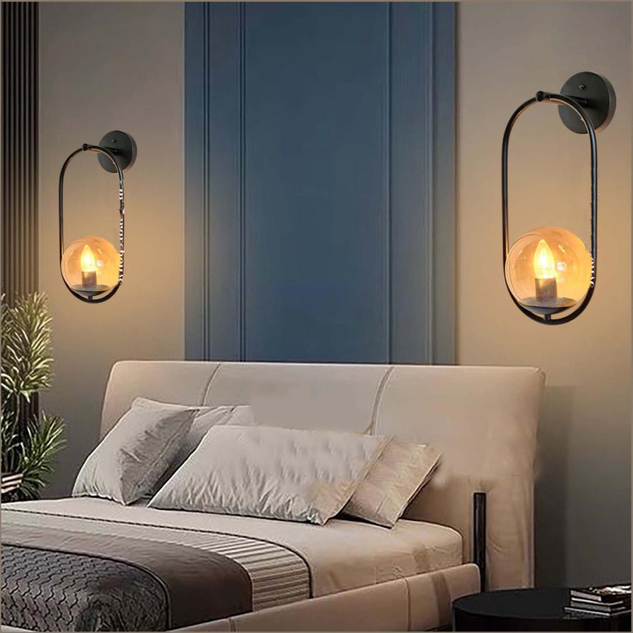 Lampu hias dinding samping kaca cermin rias MODERN MINIMALIS OVAL GLASS simple elegan light living d