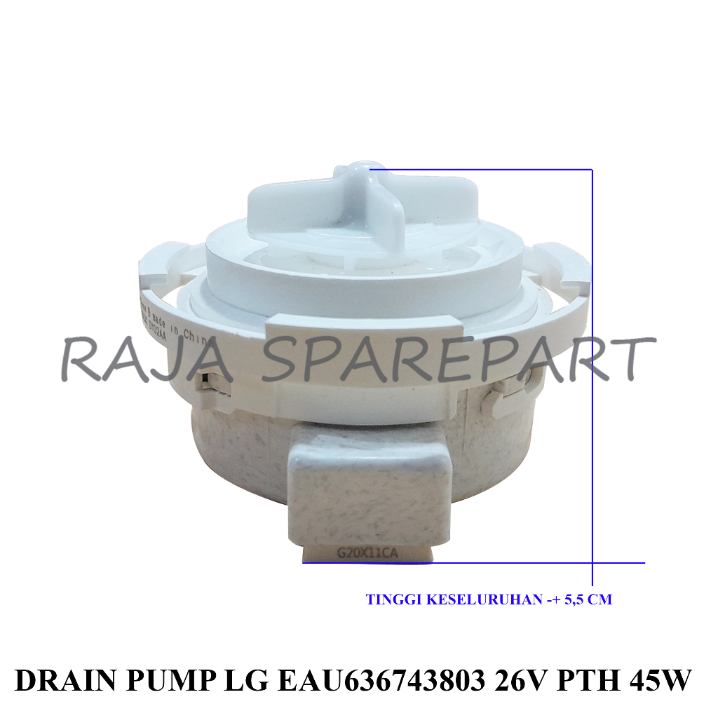 DRAIN PUMP/DRAIN MESIN CUCI/DRAIN PUMP LG EAU636743803 26V PTH 45W