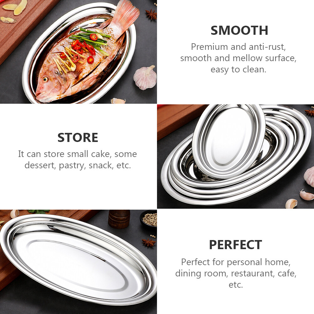 Nampan Oval / Baki Oval Stainless Steel 34cm - 3120