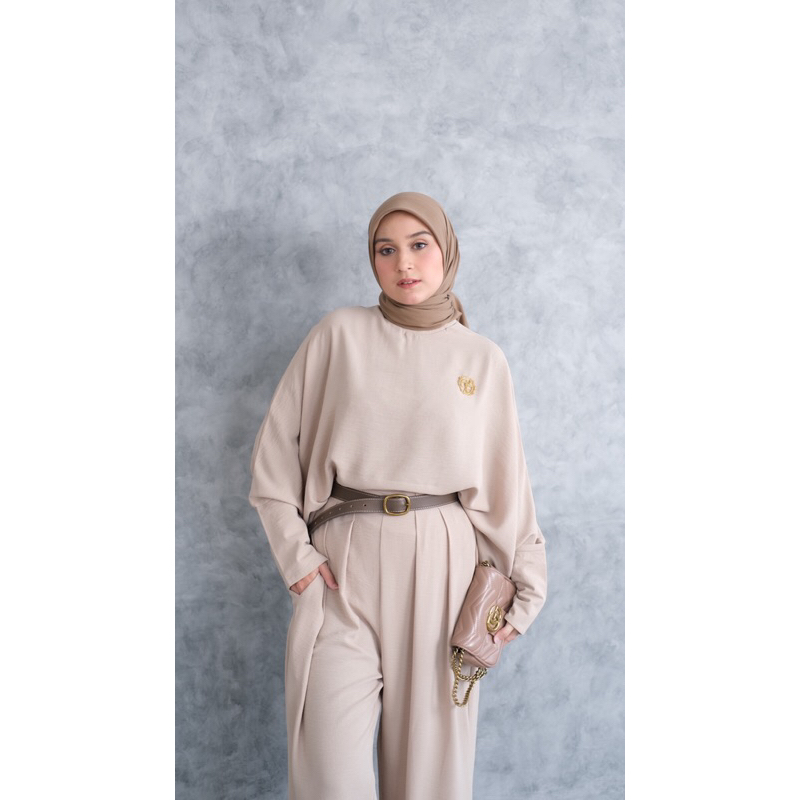 ounadoutfit OVERSIZE SET KEY oneset muslim premium / setelan wanita cringkle / set panjang wanita / oneset celana polos / setelan polos wanita