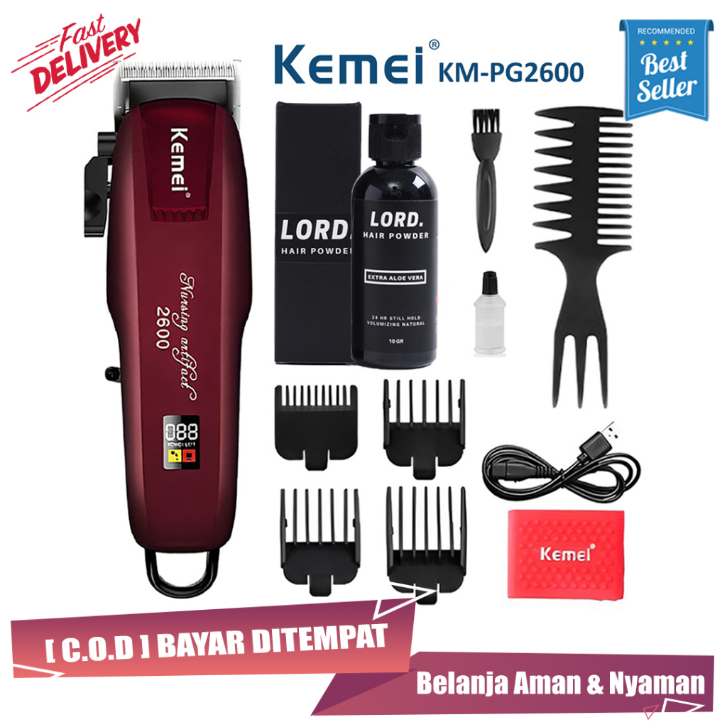 Kemei KM-PG2600 Professional Fades KM-PG809A Hair Trimmer For Men Blending Electric Cutter Machine Rechargeable